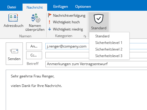 zertificon outlook erweiterung